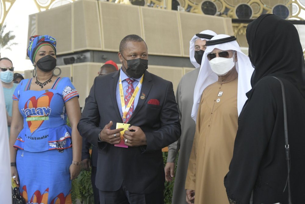 Vice President Dr Saulos K. Chilima Interacting with UAE officials at Dubai Expo 2020